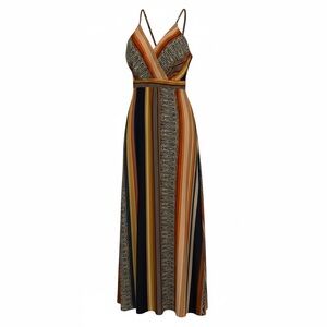 Striped Multicolor Maxi Dress #festival #beach